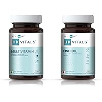HealthKart HK Vitals Fish Oil and Multivitamin Combo, For Men and Women, 60 Fish Oil Capsules + 60 Multivitamin Tablets