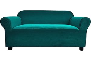 ‎ARGSTAR Argstar 1 Stück Stretch Anti Rutsch Sofabezug, Spandex Jacquard Sofabezug, Waschbar Fit Elastischer Weicher Möbelschutz für Sofa für Ledersofa und Couch (190-228 cm, 3-sitzer, Dunkles Cyan)