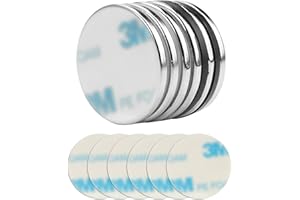 JINSION 6 Piezas Imanes De Neodimio Fuertes,30x3mm Imanes Potentes, Imanes Fuertes Grandes,Imanes De Neodimio con Autoadhesivos,Portante 8 Kg Imanes Adhesivos con 6 Cinta Adhesiva,para Hogar,Escuela,Oficina