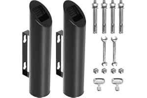 GEKUFA Cendrier Mural en Acier Inoxydable 2 Pièces - Cendrier Extérieur Verrouillable Résistant aux Intempéries et Facile à Nettoyerpour Balcon, Jardin, Hôtel, Bureau (Noir)