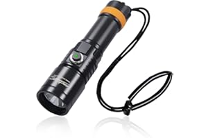 ORCATORCH D530 Lampe de Poche de Plongée 1300 Lumens 8 Degrés Angle de Faisceau étroit Interrupteur Bouton Latéral en Alliage de Titane 2 Modes pour Plongée Sous-marine 150 Mètres
