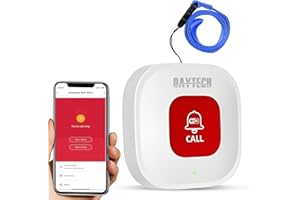 DAYTECH WiFi Tuya Smart Notrufknopf für Senioren auf Handy, WLAN SOS Notruf, Hausnotruf, Senioren Notfallknopf Alert System (WiFi Tuya Smart Notrufknopf*1)