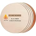 Rise n Shine Round Circle MDF Pine Wood 2.5mm Thick 8 inch MDF Board for Art and Craft Unfinished Round Wood Slices for Resin Art, Mandala Art,Pyrography, Painting (8 INCH, Set of 5)