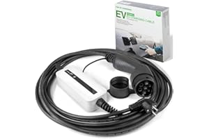 Morec Chargeur Voiture Electrique 10/16A Type 2 chageur ev 2,2/3,6kw commutable Cable de Recharge Câble de Charge Standard EU Schuko 2 pôles IEC 62196-2 EVSE (Prise Euro) 6m