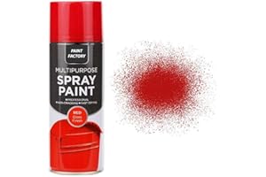 Paint Factory® 400ml Professional Quality Fantastic Finish All-Purpose Interior Exterior Household Spray Paint for Wood Metal Plastic Ceramics & More (Red Gloss)