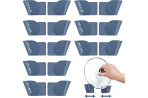 CIMVIDI 8 Paia Supporto per Coperchio Pentola a Parete, Senza Punzonatura Porta Pentola Autoadesiva Rack, Pentola Plastica Porta Coperchi, Organizer per Utensili da Cucina