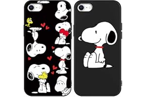nurkorki [2 pezzi Cover per iPhone 8 iPhone 7 iPhone SE 2022/2020 4,7", Snoopy Custodia Morbide Silicone Cute Cartone Animato Disegni TPU Bumper Ultra Sottile Case Custodie per iPhone 8 7