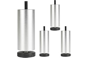 Jolan 4 Patas De Muebles 6cm 8cm 10cm 12cm 15cm 20cm 25cm 30cm, Patas De Mesa De Metal, para Sofá, Cama, Silla, Patas para Muebles Ajustables, Pies De Muebles Intercambiables,Silver-20cm/7.87in