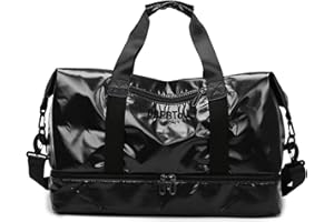 DBPBToU Sac de Voyage pour Femmes et Hommes Sac de Sport avec Compartiment à Chaussures et Compartiment Humide, Sac de Voyage avec Sangles pour Tapis de Yoga, Sacs de Gym Pliables Weekend