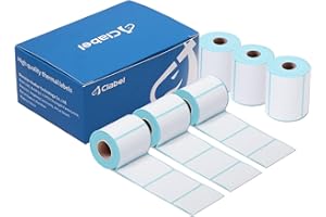 CLABEL 6 rotoli di carta termica per etichette bianche, 40 x 30 mm, per etichettatrice 221B, etichette autoadesive per prezzi, spedizioni, scuola, casa, ufficio, lavoro, 200 etichette/rotolo