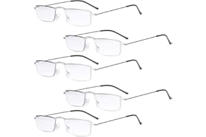 Eyekepper 5 Pieces Stainless Steel Frame Half Eye Style Reading Glasses Reader