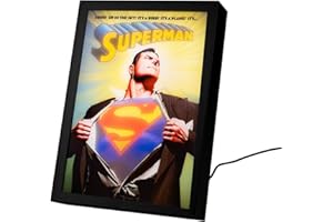 Grupo Erik: Quadro LED DC Comic Superman Lamina decorativa Illuminata per cameretta ragazza, stanza bambine/Decorazione Superman Ufficiale Gadget