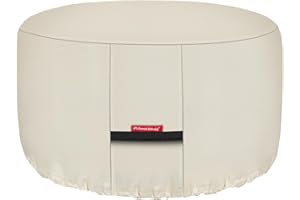 Porch Shield Feuerschalen-Abdeckung, wasserdicht, 600D, strapazierfähig, rund, für Terrasse, Feuerschale, Beige – 81,3 cm