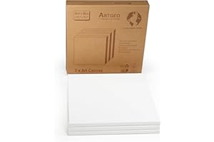 Artgeo FSC Stretched Art Canvas 30 x 30cm, Pack of 3, 100% Plastic Free Packaging