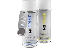 MG PRIME Peinture voiture Bombes aérosols pour Renault KNG Gris Cassiopee Nacre Metallic/Oyster Grey Pearl Metallic Peinture de base vernis clair aérosol 400ml