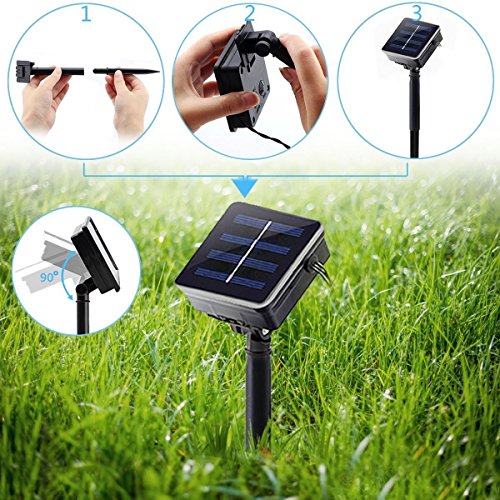 Satu Brown 100er LED Solar Lichterkette Garten Außen Licht Bunt 12M, 8 Modi Dekorative Beleuchtung für Terrasse, Party, Hochzeit, Camping, Weihnachten, Hof, Outdoor, Fest Deko usw. - 6