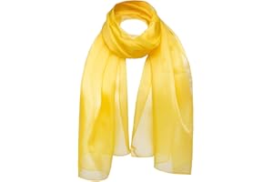 Basic Sense Chiffon Scarf Sheer Soft Plain Neck Wrap for Women Neatly Stitched