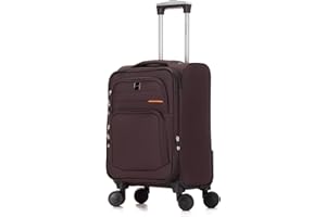 SKYLARK LUGGAGE Cabin Carry Suitcase 20" Lightweight 4 Wheels Spinner 3-Digit Combination Lock Soft Shell Luggage Hand Luggage Flight Bag for EasyJet Ryanair Birtish Airways and All Other Airlines 55x35x21