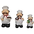 UNIVERSE LIGHTS Resin Action Kitchen Decor Happy Men Chef (White)- Set Of 3