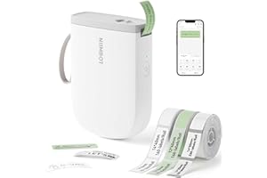 NIIMBOT D11 Etichettatrice con 3 rotolo Etichette, Stampante per etichette Bluetooth 300 DPI, Stampante termica portatile, macchina per adesivi per organizzare casa ufficio scuola, Bianca