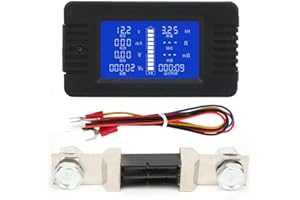 VIAGASAFAMIDO Batteria Monitor, PZEM-015 0-200V 0-300A Display LCD Batteria Corrente Tensione Potere Energia Capacità Impedenza Tester Checker con 300A Derivazione(con 015 inglese 300A Shunt)
