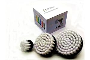 HUAWELL Lot de 3 brosses à récurer pour tapis, tissus d'ameublement et cuir Blanc