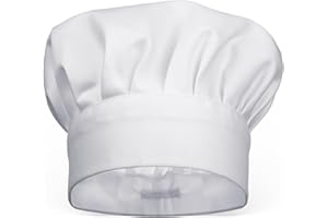 Abeillo Czapka kucharska, uniseks, męska, damska, regulowana, bawełniana, siatka na włosy (czarna, biała)