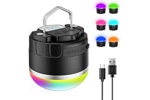 ZOCELIGHT Lanterne de camping LED rechargeable 1000 lm, lumières de tente portables avec couleur RVB, lumières de camping étanches IP65, base magnétique, lampe suspendue d'urgence 4000 mAh pour pannes de