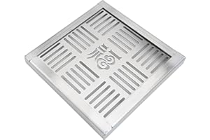 Eawfgtuw Grille de drainage en acier inoxydable pour extérieur, drain de sol carré, grille de canal, grille de drainage extérieur, 150/200/300 mm, drain de sol carré avec cadre pour allée de jardin