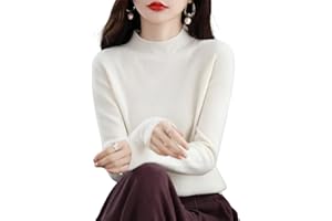 CUSON Cashmere Sweaters for Women, 100% Cashmere Long Sleeve Crew Neck Soft Warm Pullover Knit Jumpers