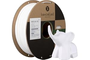 kexcelled PETG Filament pour Imprimante 3D 1,75 mm +/- 0,03 mm, Résistant aux Basses Températures, Convient à la Plupart des Imprimantes FDM, Bobine de 1 kg (2,2 lbs), Blanc
