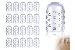 Emezddo Fingerskydd 20 st, transparenta, friktionsfria, andningsbara och mjuka i silikon. Perfekta för blåsor, förhårdnader, promenader, löpning, höga klackar och daglig användning