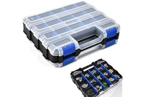 VGECEE Werkzeug-organizer Sortmaster 34 Fächer Werkzeug Kleinteile Organizer Box Koffer Aufbewahrung Werkzeuge Kleinteile Doppelseitige Schrauben Sortierbox Sortierboxen Werkstatt (32 * 27 * 8cm)