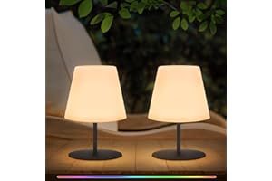 ‎NICEBUY NiceBuy LED Tischleuchte Kabellos Mini Outdoor Set Tischlampe Kabellos Dimmbar Klein Tischlampe Akku Aufladbar USB Weiss,Warmweiß 8 Farben RGB,Wasserfest IP44 FüR Camping Kinder Indoor(Schwarz)