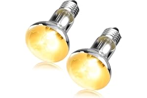 GlowUp Lámpara de Calor para Reptiles, 80W UVA UVB Bombilla de Calor para Reptiles, E27 Bombilla Regulable, Bombilla de Calor para Tortugas Luz de Día para Pollitos, Cachorros, Tortugas -2Pack