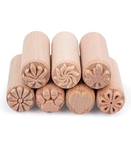 Timbri In Legno Royal Kraft - Set Di 6 Con Disegni Spirale E Tondi Per Fai Da Te