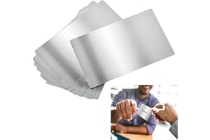 ZORVIXAL 8 Stück Metall Visitenkarten, 8.5 X 5.5 cm Edelstahl Rohlinge Namenskarte, 1mm Dick Lasergravierte Visitenkarte, für Business, Office, Büro, Geschäft, Firmengründung, DIY Geschenkkarten (Silber)