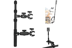 WEWOGA OSMO Nano 360 Motocicleta Cámara Montaje Kit para 43" Invisible Selfie Palo Compatible con Insta360 X5-X Resistencia Bicicleta Manillar Abrazadera Compatible con GoPro 13 para Ciclismo ATV UTV Vlog