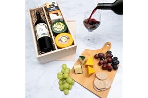 THE CHEESE WEDGE CO. Cheese and Wine Gift Set | Red Wine Shiraz Pairs Perfectly With 2 Truckles and Crackers Hamper | Luxury Gourmet Gift Hamper For Him For Her & Couples