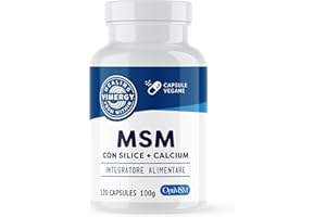 Vimergy MSM 780MG Capsule (120 Pezzi) – MSM Integratore con Calcio e Silice – Capsula Vegana Senza Gelificanti - Senza OGM, Glutine o Gelatina - Kosher