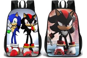 TEMOLIE Sonic The Hedgehog Plecak Student Sport Shcool torba dla dzieci przód i tył podwójny nadruk torba na książki chłopcy fani gier prezenty 56 cm
