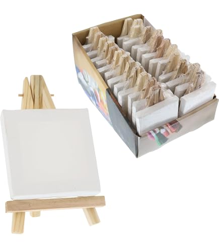 Mini-Acryl-Leinwand-Malset Für Kinder – 15,2 X 15,2 Cm – Mit Staffelei, Acrylfarben, Palette & Pinsel – Für Kinder, Erwachsene & Anfänger – 12-teilig