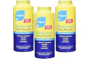 EUROPE CENTRE Medicated Body and Baby Powder 200g - 100% Talc-Free Skin Protection and Soothing Relief, 3 Pack - Gentle, All-Natural Formula for All-Ages Care, Ideal for Sensitive Skin