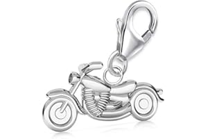 Goldene Hufeisen mini Motorrad Charm Anhänger 925 Echt Silber 18 x 15mm Damen Herren