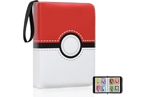 JoyHood Sammelalbum Kompatibel mit PTCG Karten, Sammelkarten Album 400 Karten Kapazität, Karten Halter Ordner Hüllen für TCG MTG YGO Karten (Pokeball, 4-Taschen)