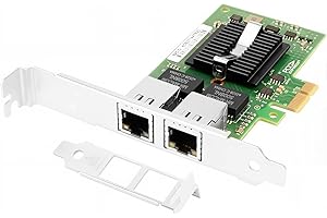 Euqvos per Intel Scheda server di rete Ethernet I350-T2 -I350AM2 Chip, 1 Gbit PCIe 2.1 x1, 1000Base-T doppia porta RJ45 Ethernet LAN 10/100/1000Mbps Scheda di rete