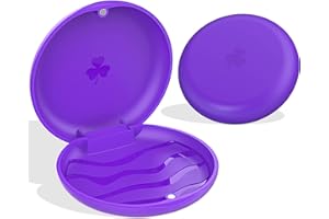 ARGOMAX Puszka na aparat ortodontyczny Dento Box puszka na szynę (również na szynę do zagryzania, szyna na chrząszcze), 2 sztuki KFO Box (fioletowa)