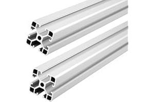 GooEquip Profilo per sistema in alluminio, 2 pezzi, 1000 mm, 4040 T, norma europea, 40 x 40, profilo in alluminio, per stampanti 3D e macchina per incisione laser CNC fai da te
