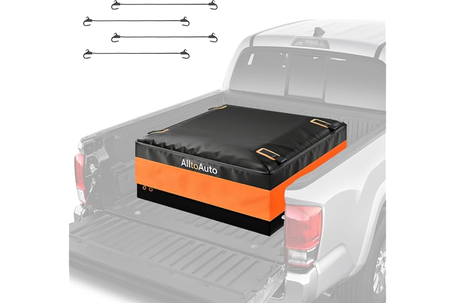 AlltoAuto Truck Bed Cargo Bag Lite, 100% Waterproof 600D Heavy Duty, Fits Any Truck Size (51''x40''x22'') 26 Cubic Feet, Simple and Convenient for Installation