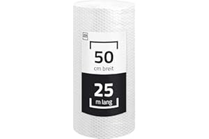 YARO Luftpolsterfolie 0,5 x 25 m - 60 my stark, Versandfolie, Polsterfolie zum Schutz von empfindlichen Gegenständen, recycelbar